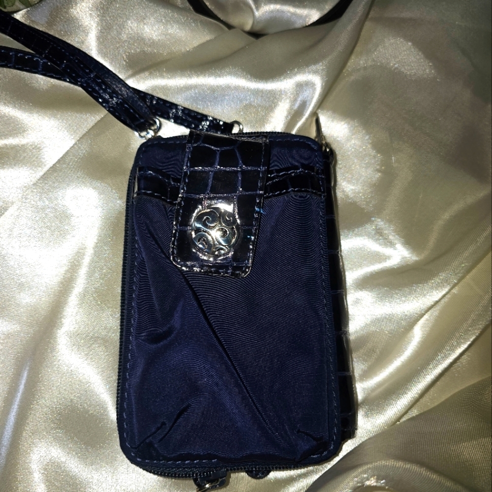 Brighton Navy Canvas/Leather small crossbody